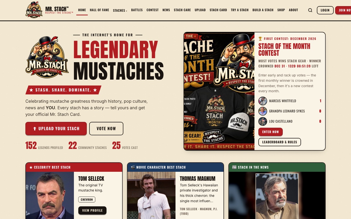 Mr. Stach — the internet's home for legendary mustaches