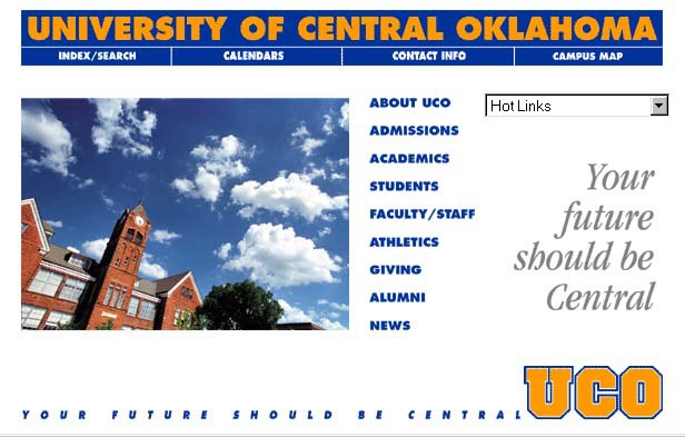 University mobile web deployment screenshot