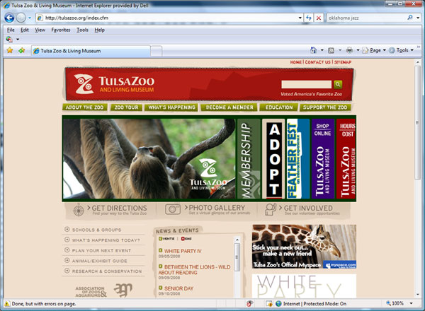 Tulsa Zoo online platform screenshot
